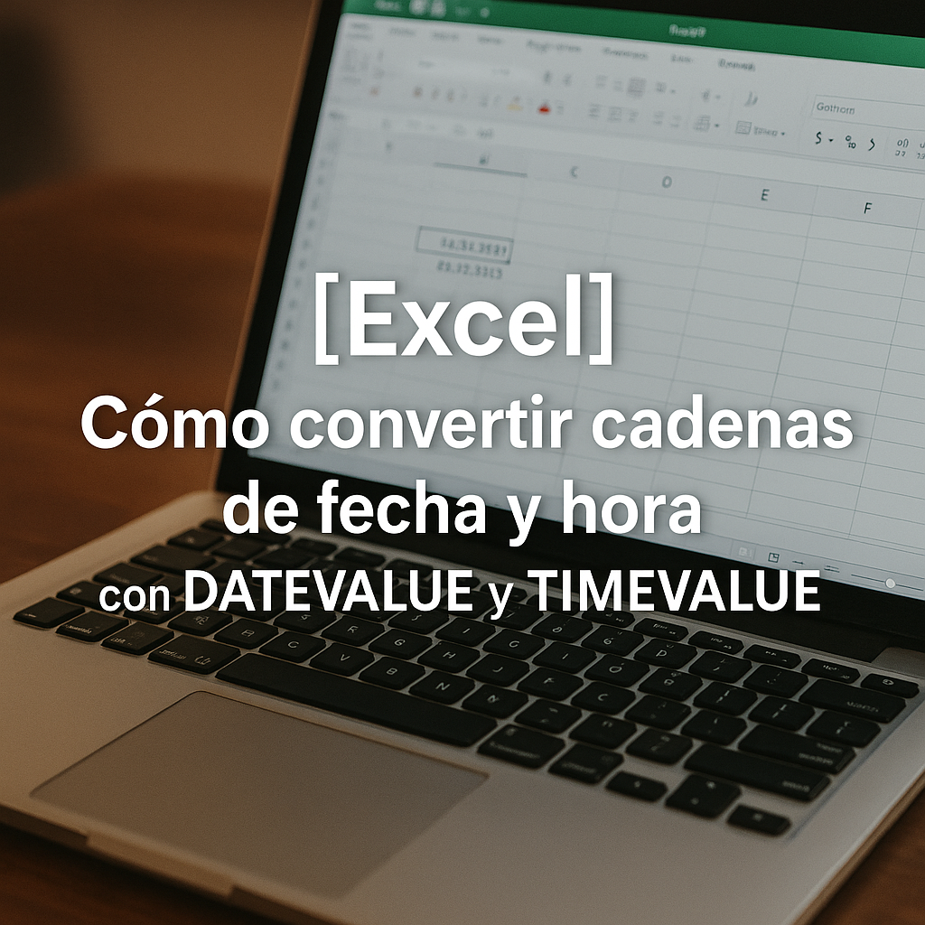 [Excel] Cómo convertir cadenas de fecha y hora con DATEVALUE y TIMEVALUE