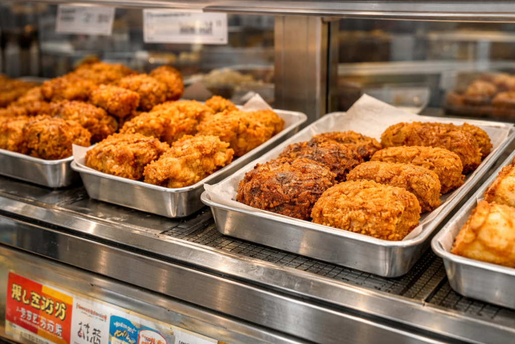 Snacks calientes típicos de los konbini japoneses.